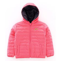 Pine Kids Full Sleeves Reversible Hooded Jacket - Peach Navy