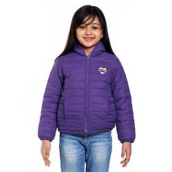 Pine Kids Full Sleeves Reversible Hooded Jacket - Purple Pink