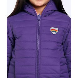 Pine Kids Full Sleeves Reversible Hooded Jacket - Purple Pink
