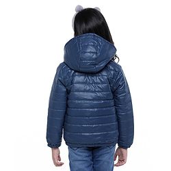 Pine Kids Full Sleeves Reversible Quilted Jacket - Blue Pink