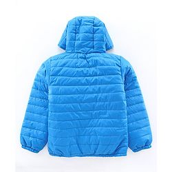 Pine Kids Full Sleeves Reversible Hooded Jacket - Green Blue