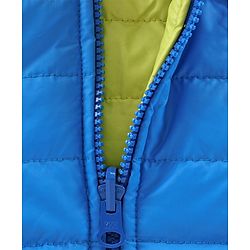Pine Kids Full Sleeves Reversible Hooded Jacket - Green Blue