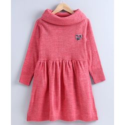 Pine Kids Full Sleeves Skivi Woolen Dress - Red