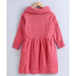 Pine Kids Full Sleeves Skivi Woolen Dress - Red