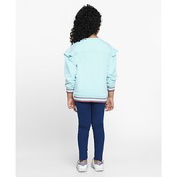Pine Kids Full Sleeves Biowash Sweatshirt Text Print - Angel Blue