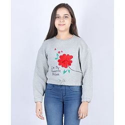 Pine Kids Full Sleeves Bio-washed Sweatshirt I'm My Favourite Person Print - Grey