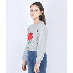 Pine Kids Full Sleeves Bio-washed Sweatshirt I'm My Favourite Person Print - Grey