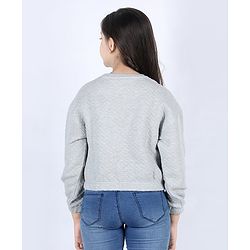 Pine Kids Full Sleeves Bio-washed Sweatshirt I'm My Favourite Person Print - Grey