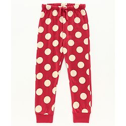 Pine Kids Full Sleeves Biowashed Night Suit Polka Dot Print - Red