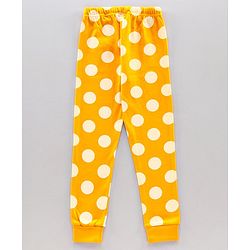 Pine Kids Full Sleeves Biowashed Polka Dot Night Suit - Golden