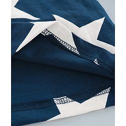 Pine Kids Full Sleeves Night Suit Star Print - Navy Blue