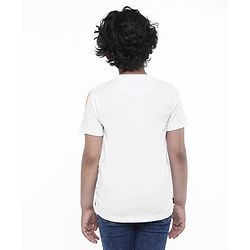 Pine Kids Half Sleeves Athleisure Dri-Fit T-Shirt Game Winner Print - White