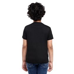 Pine Kids Half Sleeves Athleisure Dri-Fit T-Shirt Game Winner Print - Black