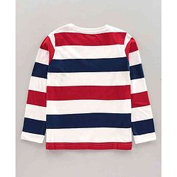 Pine Kids Full & Half Sleeves Solid & Striped Tee Pack of 3 - Red Navy Blue