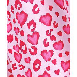 Pine Kids Short Sleeves Knee Length Biowashed Frock Heart Print - Pink