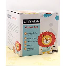 Pine Kids Ceramic Mug Lion Print Orange - 330 ml
