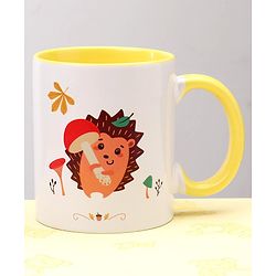 Pine Kids Ceramic Mug Squirrel Print Yellow - 330 ml