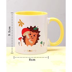 Pine Kids Ceramic Mug Squirrel Print Yellow - 330 ml