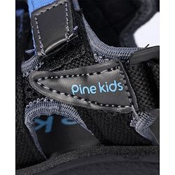 Pine Kids Sandals With Triple Velcro Closure - Blue Black