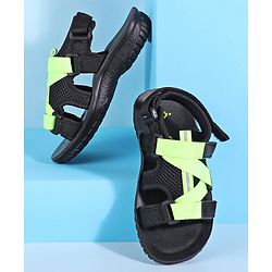 Pine Kids Sandals With Triple Velcro Closure - Green Black