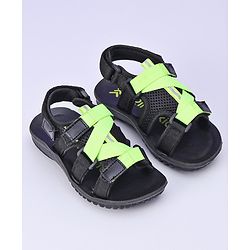 Pine Kids Sandals With Triple Velcro Closure - Green Black