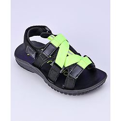 Pine Kids Sandals With Triple Velcro Closure - Green Black