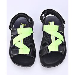 Pine Kids Sandals With Triple Velcro Closure - Green Black