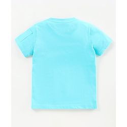 Pine Kids 100%Cotton Half Sleeves Softner Wash Tee Racing Car Print - Blue