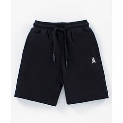 Pine Kids 100%Cotton Above Knee Length Biowashed Shorts With Drawstring Pack of 2 - Red Black