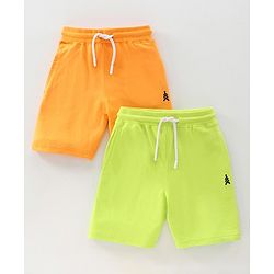 Pine Kids Biowash Shorts Pack of 2 - Orange Green