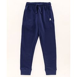 Pine Kids Full Length 100% Cotton Biowashed Solid Lounge Pants Pack Of 2 - Red Blue
