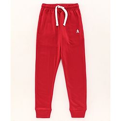 Pine Kids Full Length 100% Cotton Biowashed Solid Lounge Pants Pack Of 2 - Red Blue