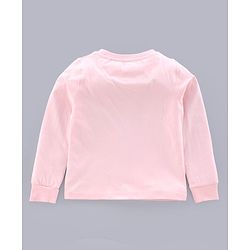 Pine Kids Full Sleeves Biowashed Night Suit Paw Print - Pink