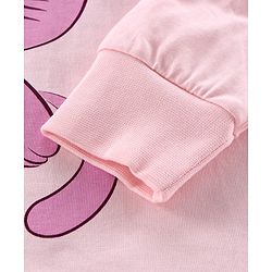 Pine Kids Full Sleeves Biowashed Night Suit Paw Print - Pink