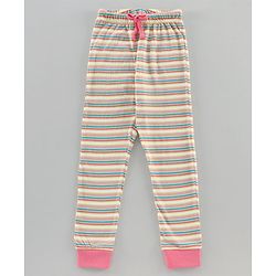 Pine Kids Full Sleeves Biowashed Night Suit Space Print Striped - Yellow
