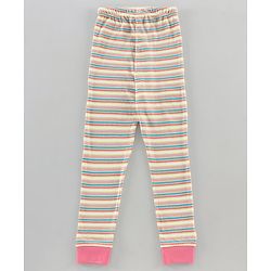 Pine Kids Full Sleeves Biowashed Night Suit Space Print Striped - Yellow