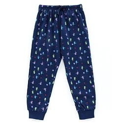 Pine Kids Full Sleeves Biowashed Night Suit Text Print - Pink Navy Blue