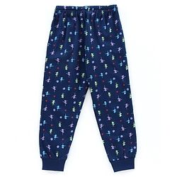 Pine Kids Full Sleeves Biowashed Night Suit Text Print - Pink Navy Blue
