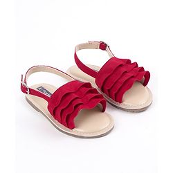 Pine Kids Party Wear Sandals - Red