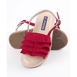 Pine Kids Party Wear Sandals - Red