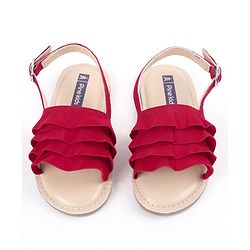 Pine Kids Party Wear Sandals - Red