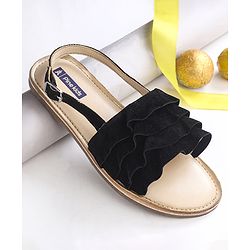 Pine Kids Party Wear Sandals - Black