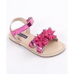 Pine Kids Party Wear Sandals Floral Detail - Pink