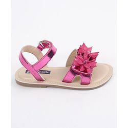 Pine Kids Party Wear Sandals Floral Detail - Pink
