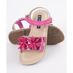Pine Kids Party Wear Sandals Floral Detail - Pink