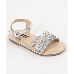 Pine Kids Party Wear Sandals Cutwork Detail - Silver
