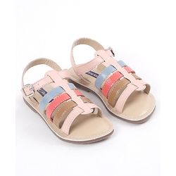 Pine Kids Party Wear Sandals - Pink & Multicolor