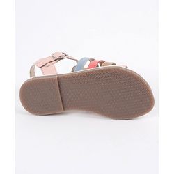 Pine Kids Party Wear Sandals - Pink & Multicolor