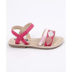 Pine Kids Party Wear Sandals Sequin & Cutwork Detail - Pink