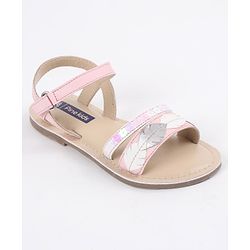 Pine Kids Party Wear Sandals Sequin & Cutwork Detail - Pink